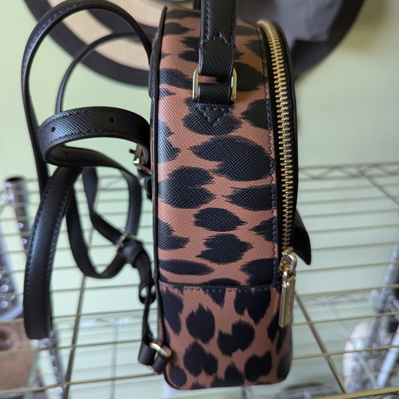 kate spade Leopard Print Mini Backpack - Brown/Black - Picture 4 of 5